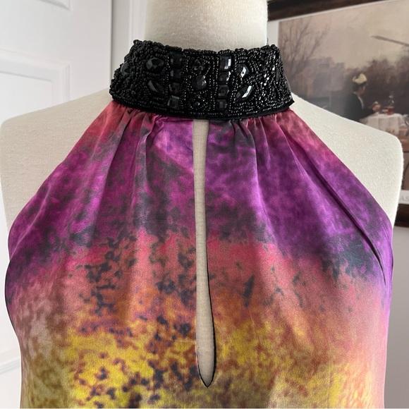 NEIMAN MARCUS SILK HALTER MINI DRESS - Picture 4 of 14